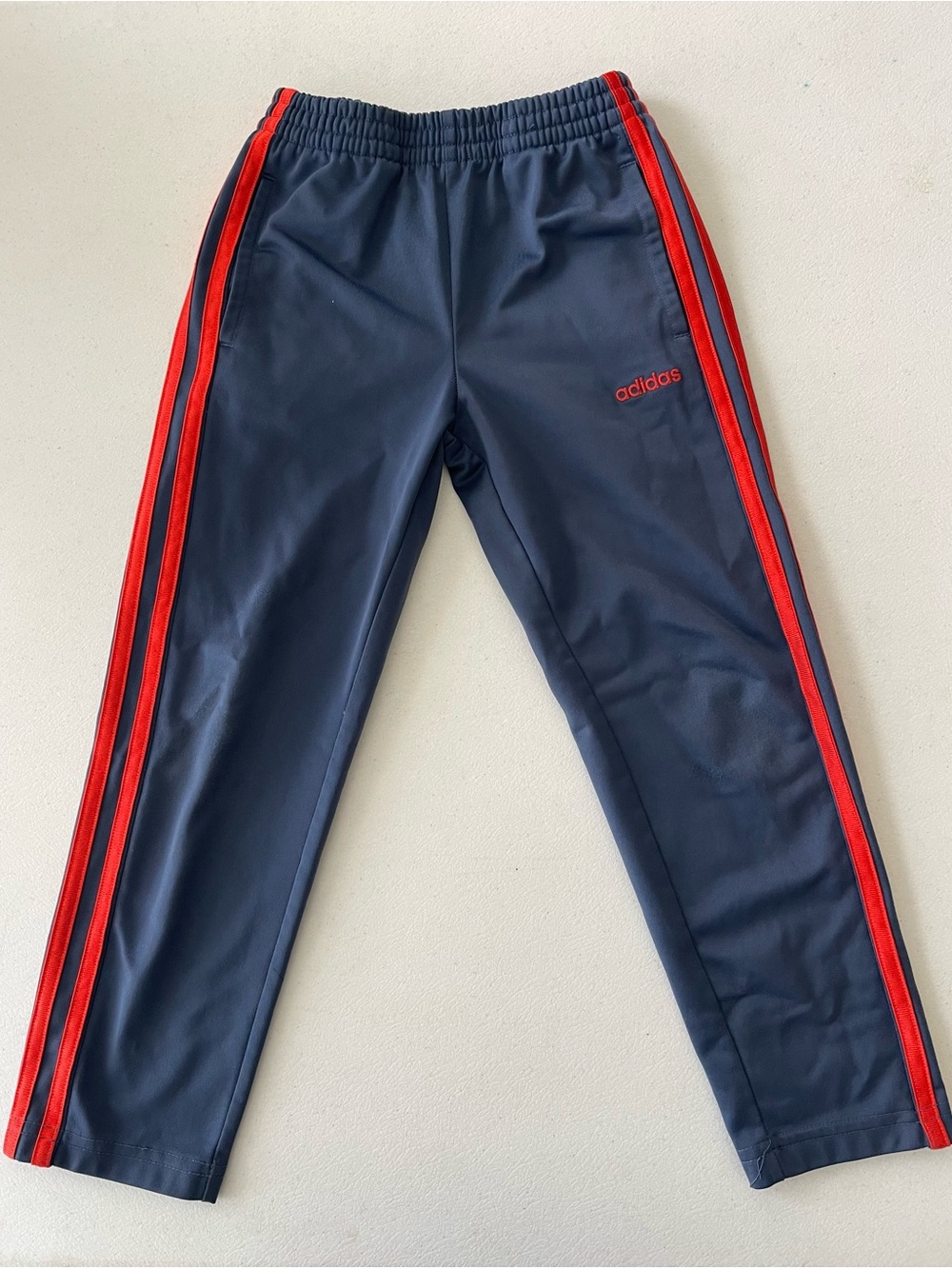 adidas Navy Sweatpants with Red Side Stripes